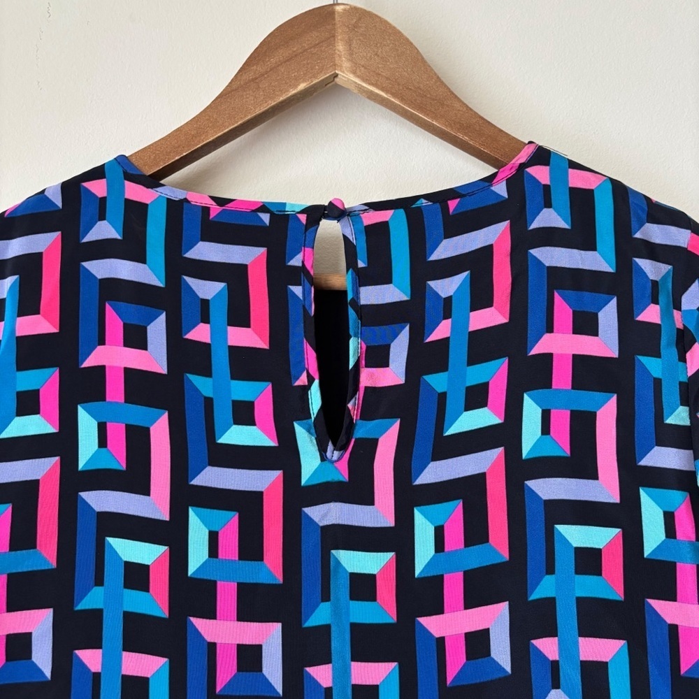 Amanda Uprichard Geometric Print Layered Silk Dress XS - Picture 6 of 8